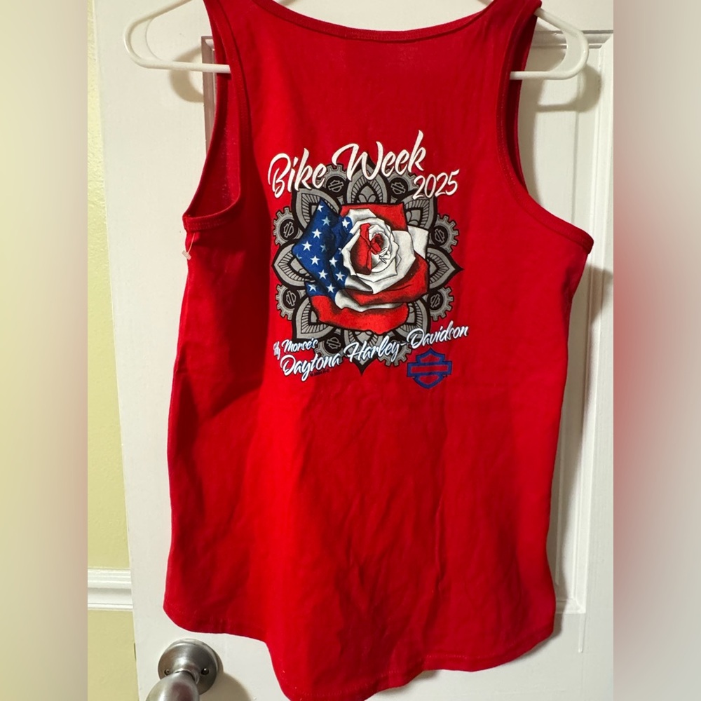 NWT Harley Davidson Daytona Bike Week 2025 Teddy Morse’s Size Small Red Tank Top